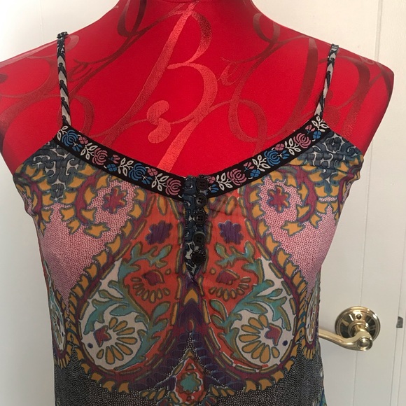 Band of Gypsies Paisley Ruffle Slip Dress - Picture 3 of 4